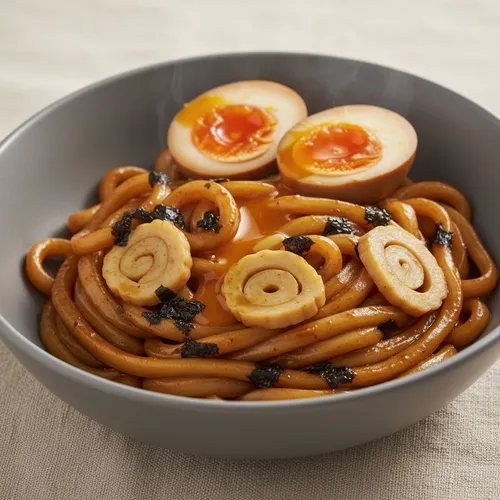 醤油うどん（卵の醤油漬けトッピング）