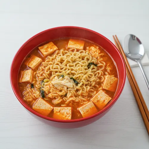 ラーメンスープの豆腐卵ラーメン