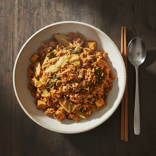 豆腐とキャベツの炒めご飯