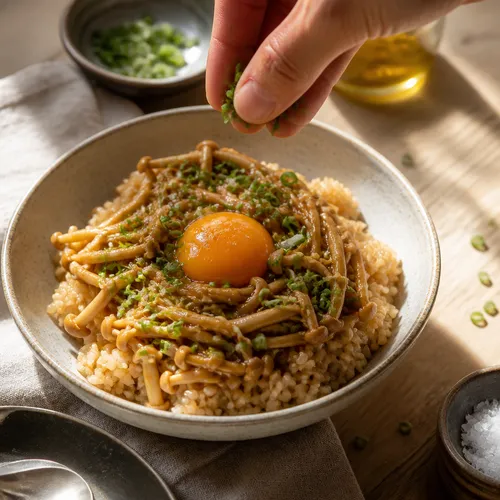 1000ウォンで作るダイエットえのきだけ丼