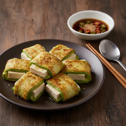 韓国かぼちゃと豆腐のチヂミ