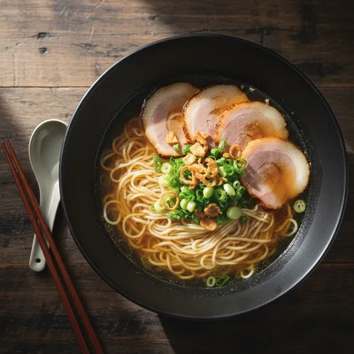 スープドチャーシューを添えた正統派醤油ラーメン