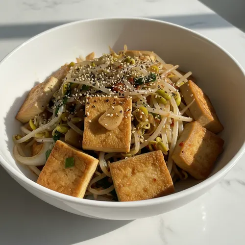 豆腐ともやしの炒め物