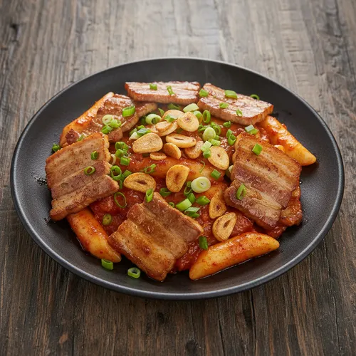 통삼겹 마늘떡볶이