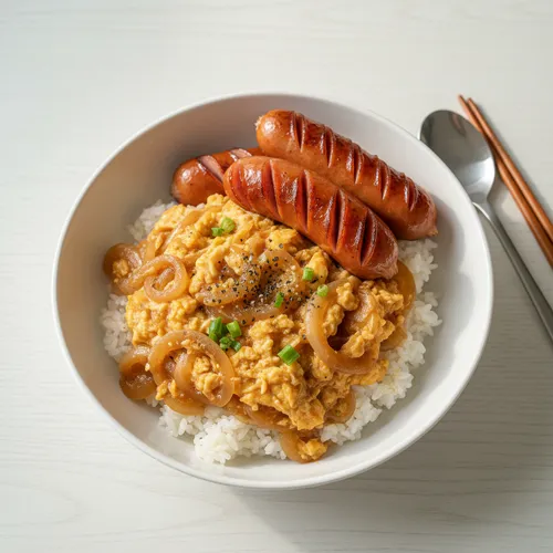 ソーセージ卵丼