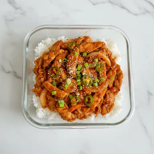 チェユクポックム風鶏むね肉炒めご飯 ミールプレップ