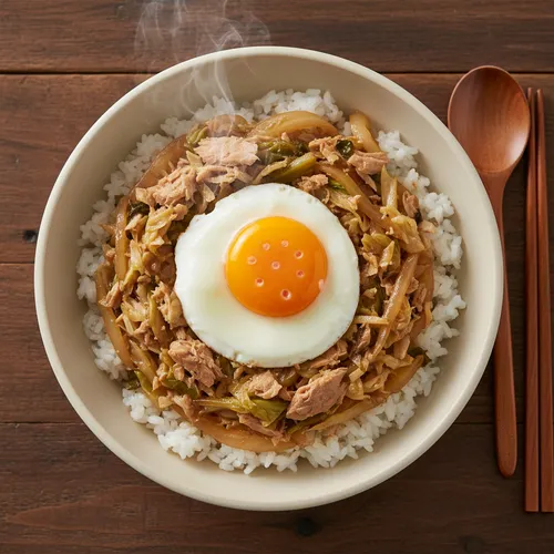 電子レンジキャベツツナ丼