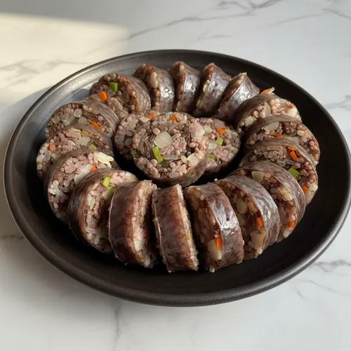 伝統的な製法で作る手作りスンデ（韓国風腸詰め）