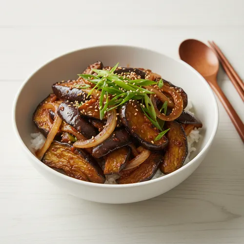 長ねぎたっぷりなすのっけご飯