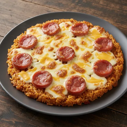 ピンクソーセージのご飯ピザ