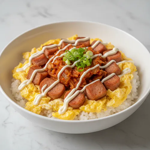 スパムマヨキムチ丼