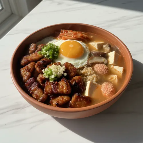 コチュジャン焼肉と明太子スープ