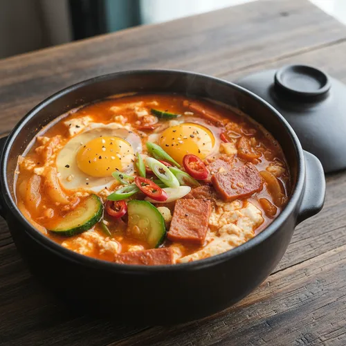 スパム入りおぼろ豆腐チゲ