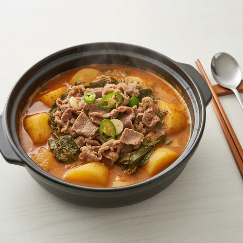 牛バラ薄切り肉のカムジャタン