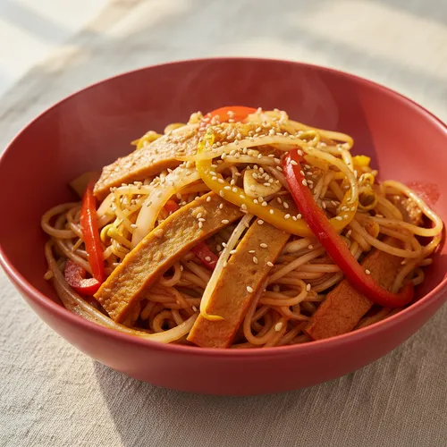 スパイシーなワンパン豆もやしチャプチェ