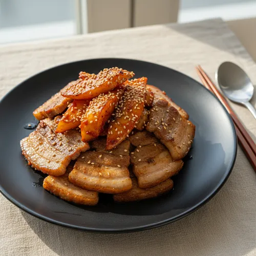 コチュジャンツルニンジン焼き豚バラ肉