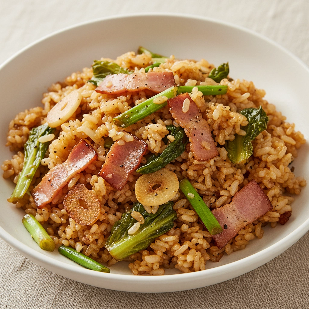 レタスとベーコンのチャーハン