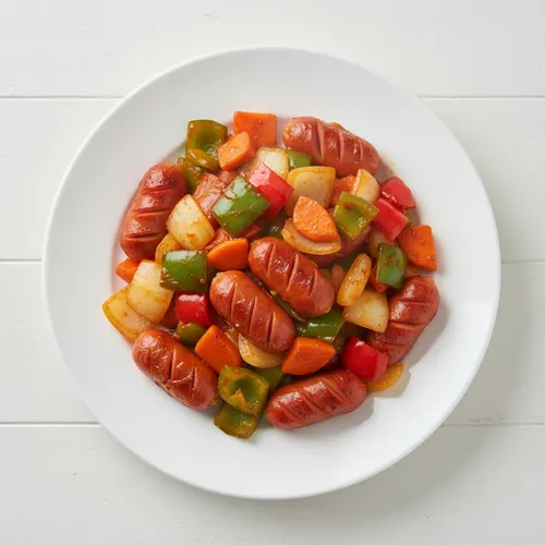 ソーセージと野菜の炒め物