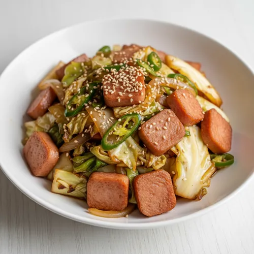 スパムとキャベツの炒め物