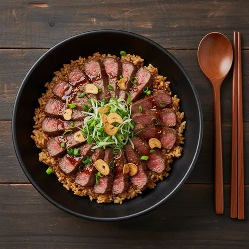 韓牛サーロインステーキの釜飯