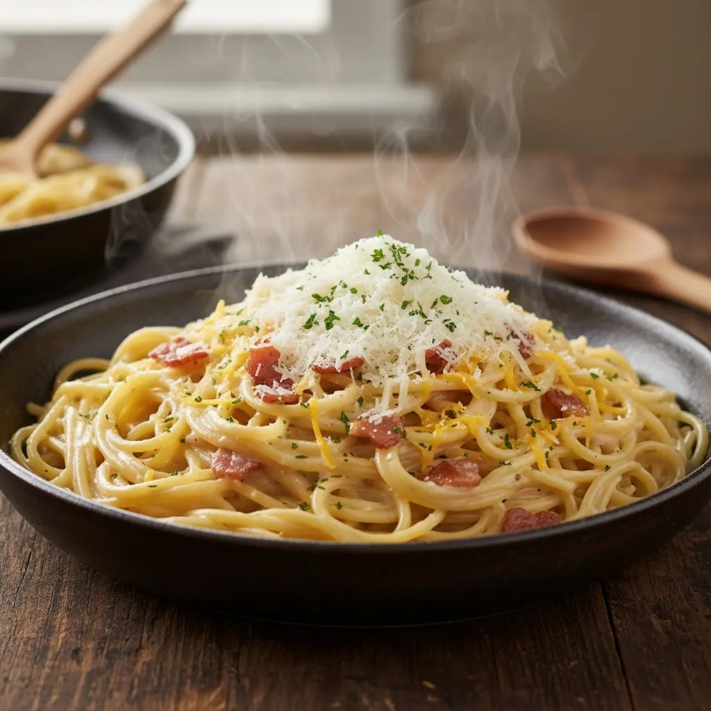 牛乳ワンパンクリームパスタ