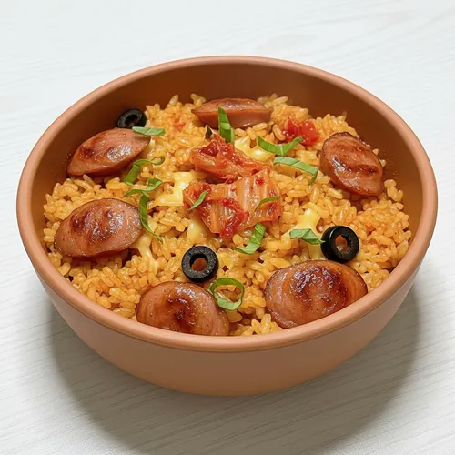 ソーセージキムチトマト釜飯
