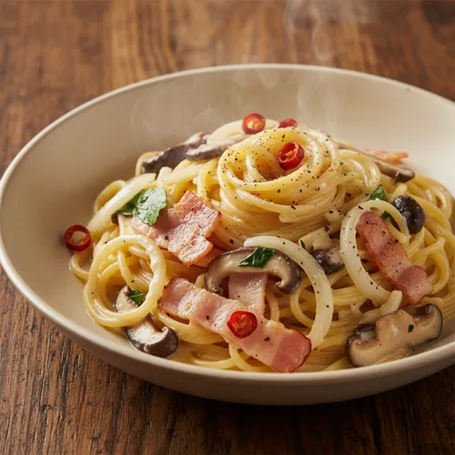 ワンパンで作るスパイシークリームパスタ