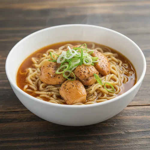 鶏もも肉の醤油麺