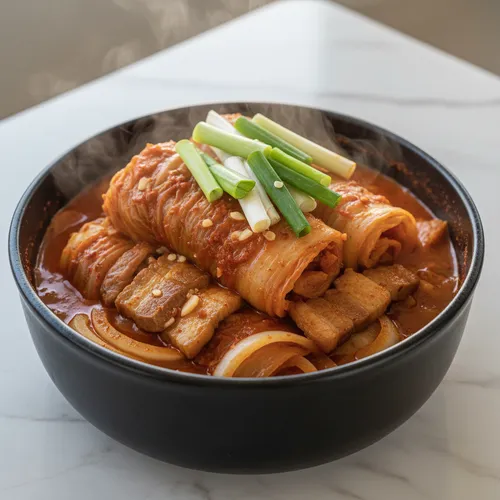 豚バラ肉のキムチ蒸し