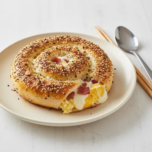 ベーコンエッグチーズのライスペーパースパイラル