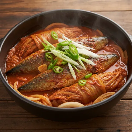 サバのキムチ蒸し