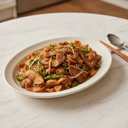 豚バラ薄切り肉ともやしの炒め物