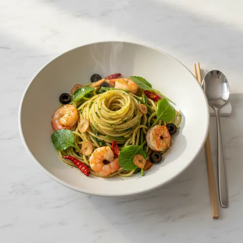チャムナムル エゴマ油 パスタ