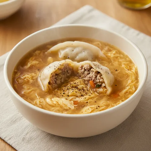 熱々で胃に優しいケランマンドゥクク