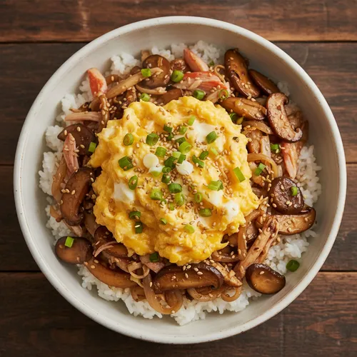 エリンギの卵とじ丼