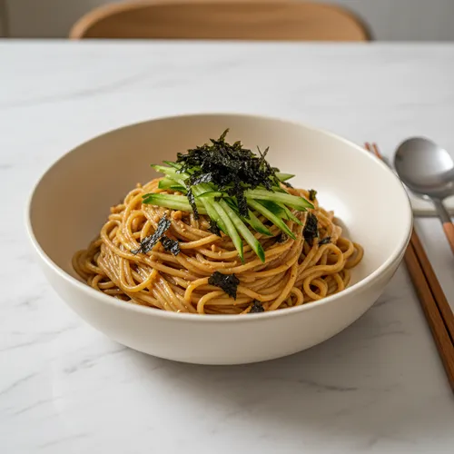 ピーナッツバターえごま油麺