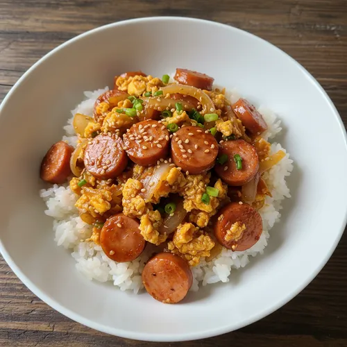 ソーセージ卵丼