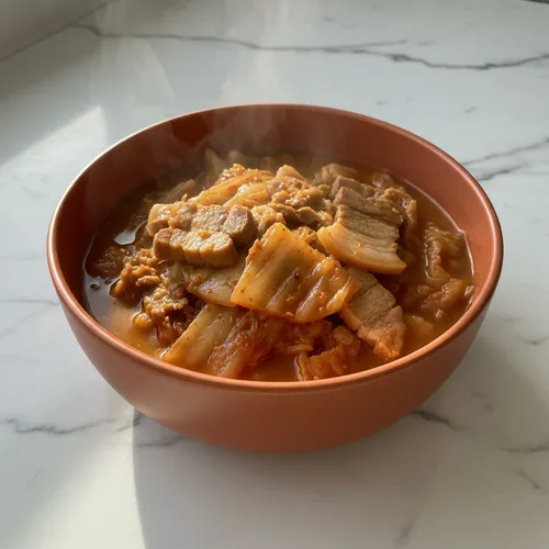 カルビサムギョプサルのエゴマ油キムチ蒸し