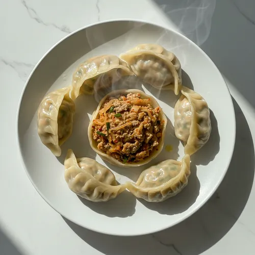 쫀득함이 살아있는 수제 만두피와 아삭한 김치만두