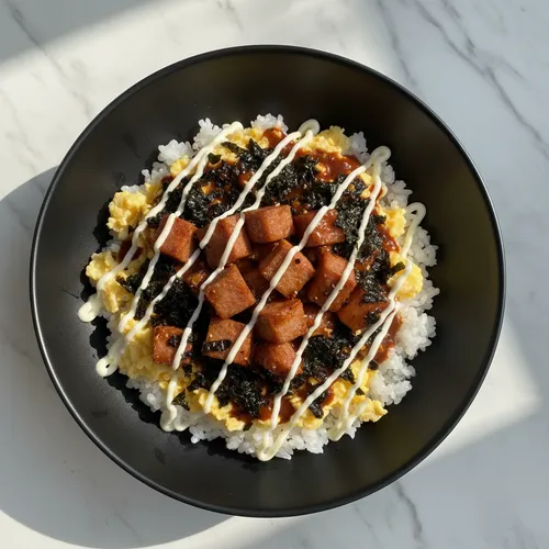 シンチョントッポッキ風スパムマヨ丼