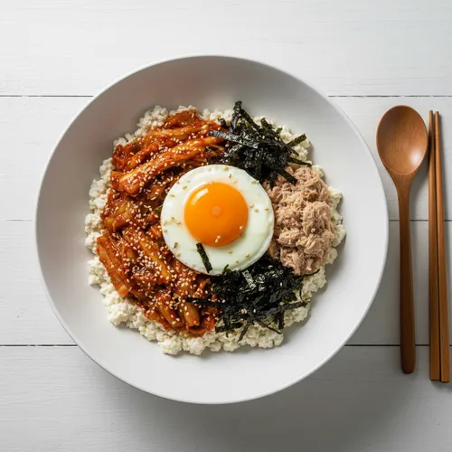 熟成キムチとツナの豆腐ビビンバ（オドゥビ）