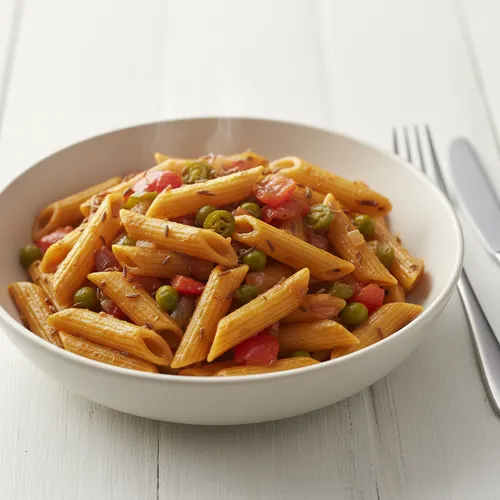 インド風野菜たっぷりペンネパスタ