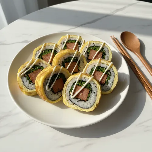 スクールフード風スパム卵巻きキンパ