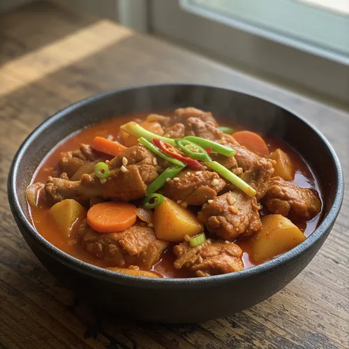 タッポックムタン(鶏肉の辛味煮込み)