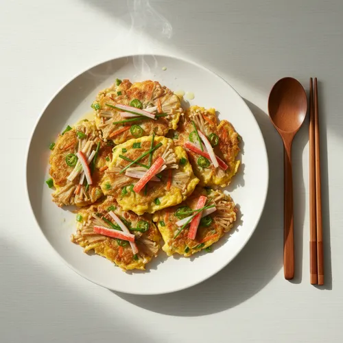 小麦粉なし！もちもちシャキシャキえのきだけチヂミ