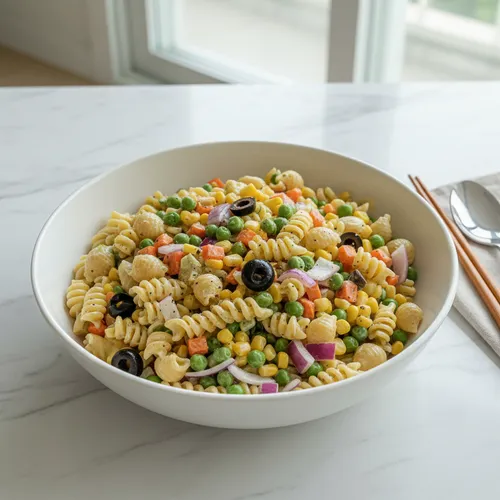 冷蔵庫の残り野菜パスタサラダ