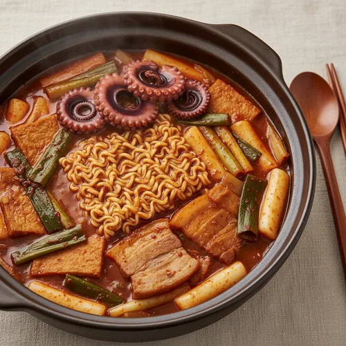 막걸리 수육 국물 떡볶이 (가루 떡볶이)