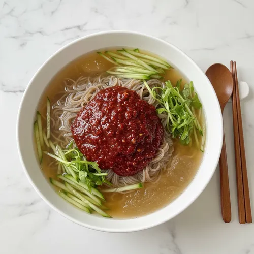 薬味ダレが絶品のムルムクス（水冷麺）