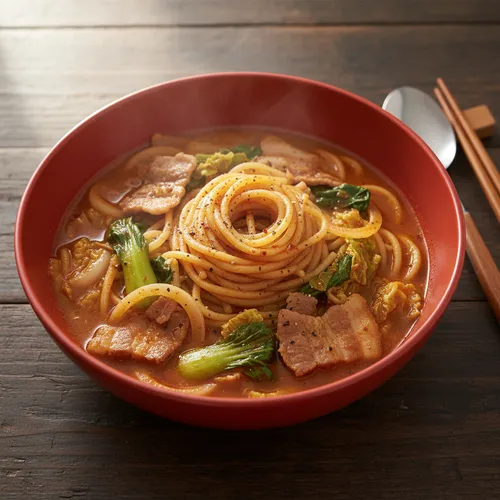 辛いスープパスタ