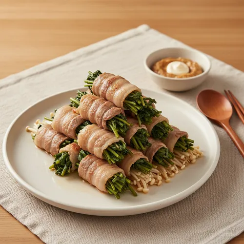 セリと豚バラ肉の蒸し物